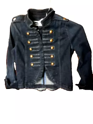 GAP KIDS Girls -Toddler Stretch Cotton Jean Jacket Ruffled Back Military Style S • $12.99