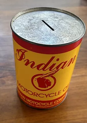 Vintage Indian Motorcycle Oil Can Quart Coin Bank 5.5 X 4” • $250