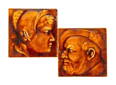 19th Century Unusual American Encaustic Tile (A.E.T.) Figural 6x6 Tiles • $150