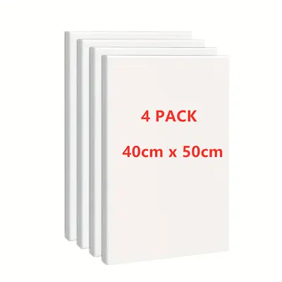 4Pcs Blank Artist Canvas Art Board Plain Painting Stretched Framed Large 40x50cm • £15.99