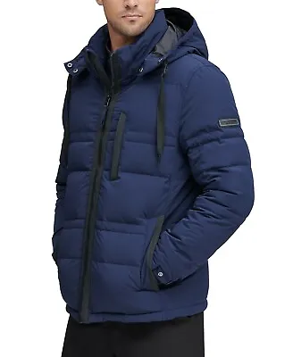 Marc New York By Andrew Marc Blue Ink  Huxley Down Coat Detachable Hood Size XL • $188.88