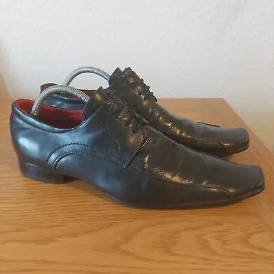 Giovanni Mens Leather Shoes Black  Snakeskin Style Patterned Mens Size 9. Used  • £19.20