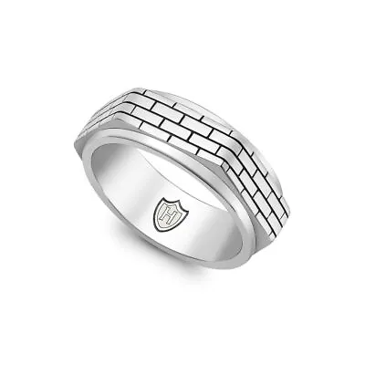$166.78 • Buy Hoxton Mens Sterling Silver Brick Hexagonal Spinning Ring