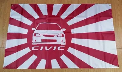 Banner Civic Flag Honda Ft 3x5 Gift Birthday Enthusiast Fans Si Coupe Jdm Type-R • $14.99