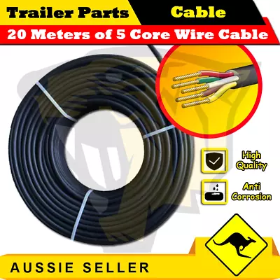 $39.99 • Buy 20M X 5 Core Wire Cable Trailer Cable Automotive Boat Caravan Truck Coil V90 PVC