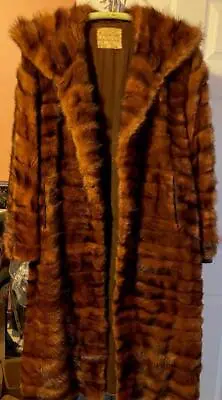 Vintage 1940's Sable Dyed Fitch Fur Coat 45  Length • $250