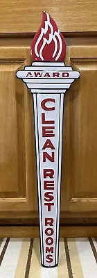 Clean Rest Room Sign Bathroom American Standard Gas Oil Vintage Style Wall Decor • $55