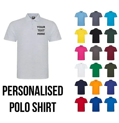 £17.99 • Buy Personalised Embroidered Polo Shirt Custom Printed Workwear T-Shirt Uniform Mens