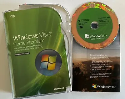 Microsoft Windows Vista Home Premium MS WIN 32 Bit DVD Service Pack RETAIL BOX • $34.99