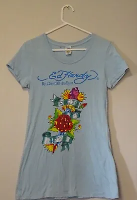 Ed Hardy By Christian Audigier Vintage Double Sided Y2K 2000s T Shirt  - Medium • $89.95