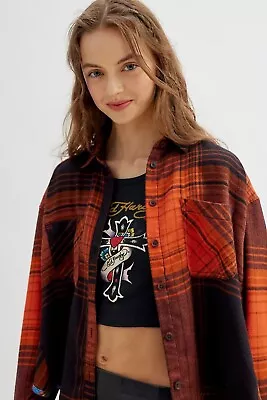 $50.33 • Buy Uo Urban Outfitters Bdg Karl Slouchy Plaid Flannel Buttondown Shirt Top Red S