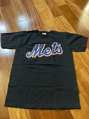 New York Mets Mike Piazza Jersey T-Shirt Adult Size Medium Black Majestic NY • $19.99
