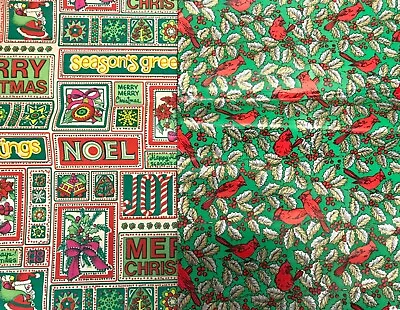 VIntage Christmas Wrapping Paper 8 Sheets 20 X 26” Holiday • $13.91