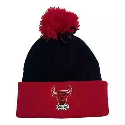 Chicago Bulls Mitchell & Ness Beanie Knit Pom Cap Hat Windy City Men's Adult New • $15