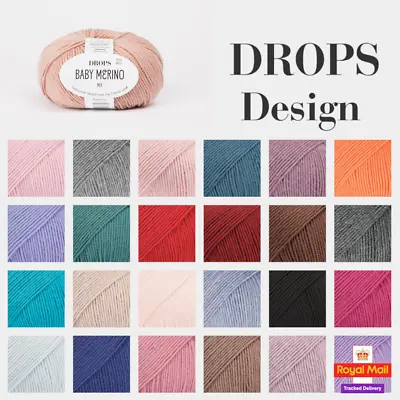 Drops Baby Merino 4 Ply 50g Knitting Crochet Yarn 100% Wool • £3.85