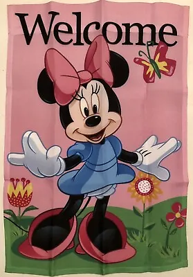 Disney Mickey Mouse Minnie Welcome Flowers Summer Mini Window Garden Yard Flag • $19.87