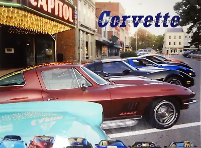 Corvette Six Generations Poster C1 C2 C3 C4 C5 C6 - 1967 Coupe Marlboro Maroon • $6