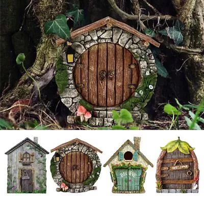 Yard Art Miniature Fairy Gnome Garden Decor Fairy Door Windows Door Figurines • $11.64