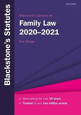 £6.91 • Buy Blackstone's Statutes On Family Law 2020-2021 (Blackstone's Statute Series) By 