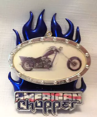 American Chopper Blue Flames Biker 2005 Discovery Channel Christmas Ornament • $9.99