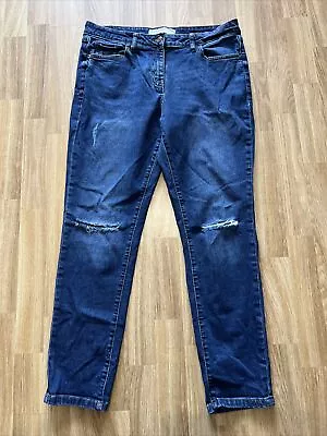 £12 • Buy Ladies Next Relaxed Skinny Mid Rise Jeans / Size 14 Reg / Nearly New ❤️