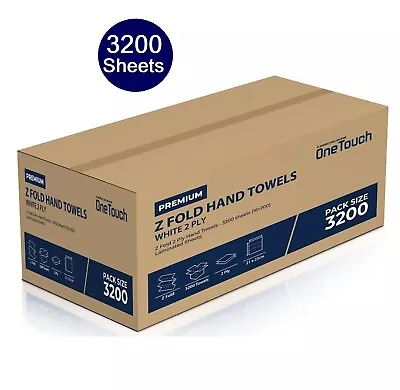 3200 Luxury Paper Hand Towels Z Fold Tissues Multi Fold White Tissue 2 Ply C • £24.49