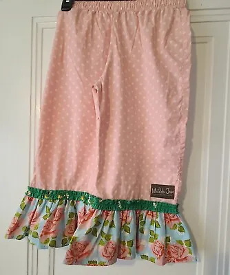 MATILDA JANE Girls Good Hart Primrose Ruffles Pants Sz 6 Rose Floral Polka Dot • $16