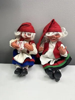 Lot Of 2 Arne Hasle Doll Norwegian Female Gnome Christmas Elf Vintage Latex • $140