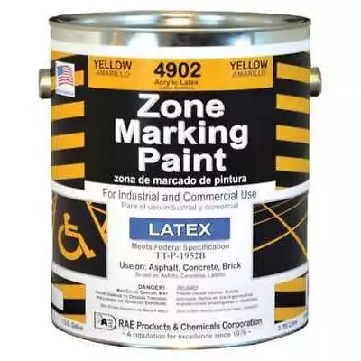 Rae 4902-01 Traffic Zone Marking Paint 1 Gal. Yellow Latex Acrylic -Based • $63.99