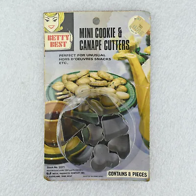 VTG Betty Best Mini Cookie Canape Hors D'oeuvre Cutters W/ Original Packaging • $16.95