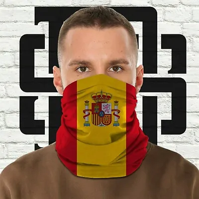 Face Mask Spanish Flag PPE Bandana Neck Warmer Snood Scarf Biker Multi Purpose U • £4.99