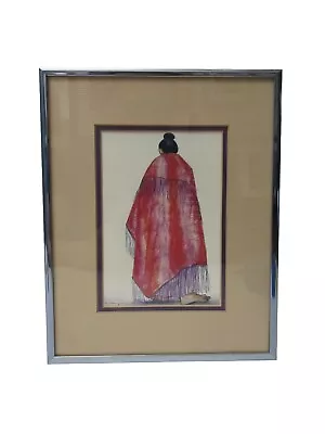 R C. Gorman Native American Lithograph Art 10  X 8  ROSE SHAWL Framed & Signed • $34.95