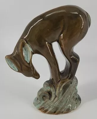 Vintage Art Deco Deer Pottery Figural Planter Vase • $22.99