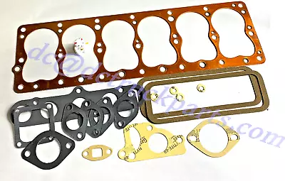 M37 M43 Dodge 1950-68 230 Flathead 6 Engine Head Gasket Valve Grind Set 966411 • $50