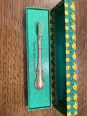 VINTAGE TOWLE Sterling Silver Baby Toothbrush With Brush Head In  Original Box • $35