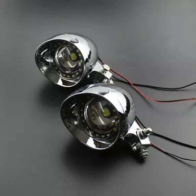 Motorcycle Spotlight Bullet 12V LED Headlight Driving Spot Fog Lamp Cafe Racer • $40.32