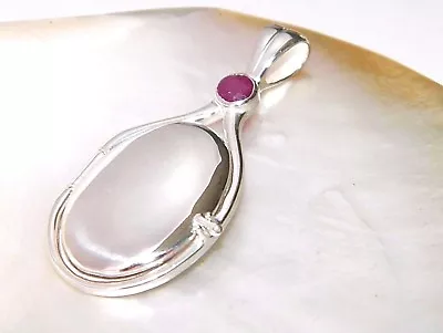  925 Sterling Silver 0.41 Ct.4mm Natural Ruby Locket H2O Just Add Water Pendant • $59.77