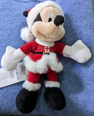 Disney Baby Santa Mickey Mouse Plush Plushie Velour 7 Inches Christmas Holiday • $8