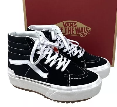 VANS Sk8-Hi Stacked Sneakers Suede Canvas Women Size Platform Shoes VN0A4BTW5ZN • $66.49