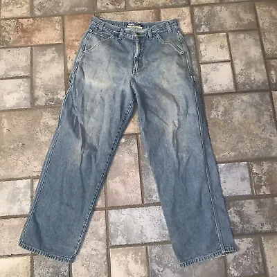 Oshkosh B Gosh Jeans Mens 34 32 Carpenter VTG Distressed Denim Work Light Wash • $40.77