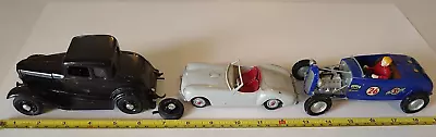 1950s 3 UNKNOWN MODEL CAR LOT Toy Vintage Revell AMT Hot Rod Race Figure Old Vtg • $34.98