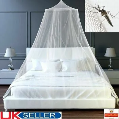 White Mosquito Net Canopy Protect From Insect Fly Double King Size Bed UK Seller • £17.99