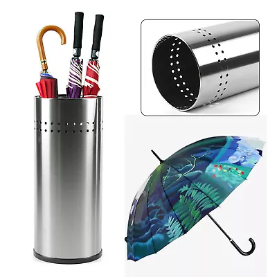 $31.35 • Buy Umbrella Holder Bucket Entryway Freestanding Drip Umbrella Stand Rack Stainless 