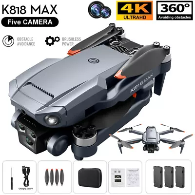 3*Battery Drone K818MAX 4K HD Selfie Camera WIFI FPV GPS Foldable RC Quadcopter • £43.59