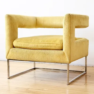 Milo Baughman Open Back Cube Chair Vintage MCM Lounge Office Chair Thayer Coggin • $1950