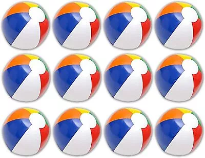 12 Pack 12 Inch Inflatable Beach Balls For Swimming Pool Beach Party Games • $15.01