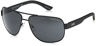 A|X Armani Exchange Men's AX2012S Rectangular Metal Sunglasses Satin Black • $49.99