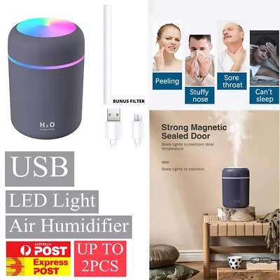 $12.90 • Buy Car Mini Air Purifier USB Diffuser Aroma Oil Humidifier Mist Led Light Home Lamp