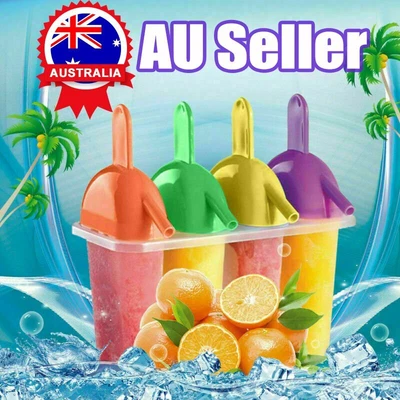 $11.52 • Buy 4Pcs Block Moulds/Ice Cream Molds/Icy Pole Jelly Pop Popsicle Maker Mould Kit JQ