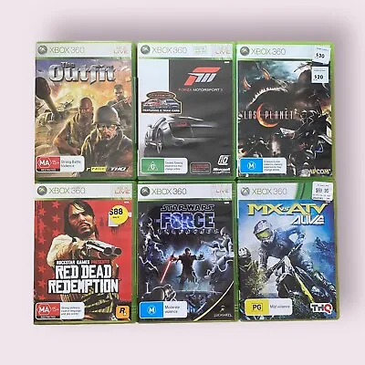 $19.22 • Buy Xbox 360 6 X Game Bundle Mix Lot Red Dead, Forza, Star Wars, Outfit, Lost Planet
